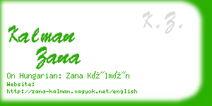 kalman zana business card